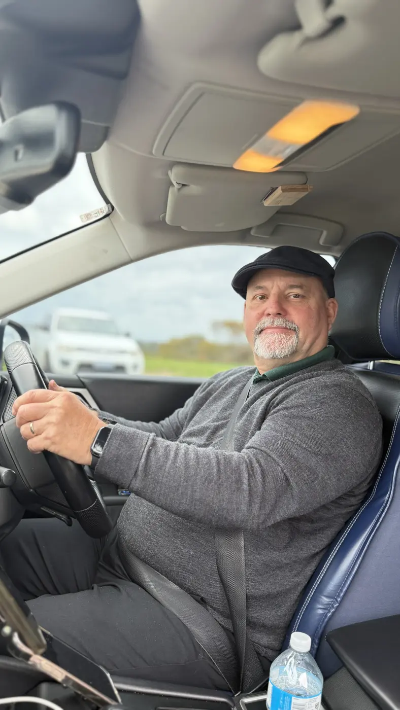 Owner-driver Garry in his Outlander, the car that picks up Jindalee passengers